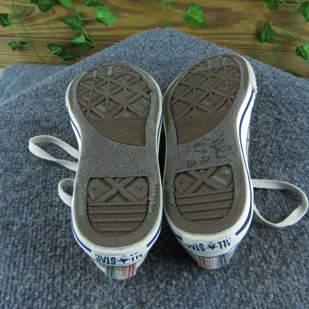 Converse Youth Girls Sneaker Plaid Size‎ 2 Medium Multicolor Fabric Lace Up